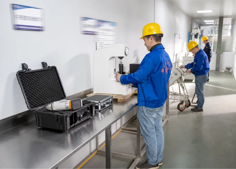 ZGV personnel and inspection instruments in the inspection area.