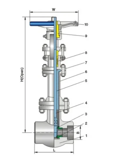 Structure and product views for Bellows gate valve Class800