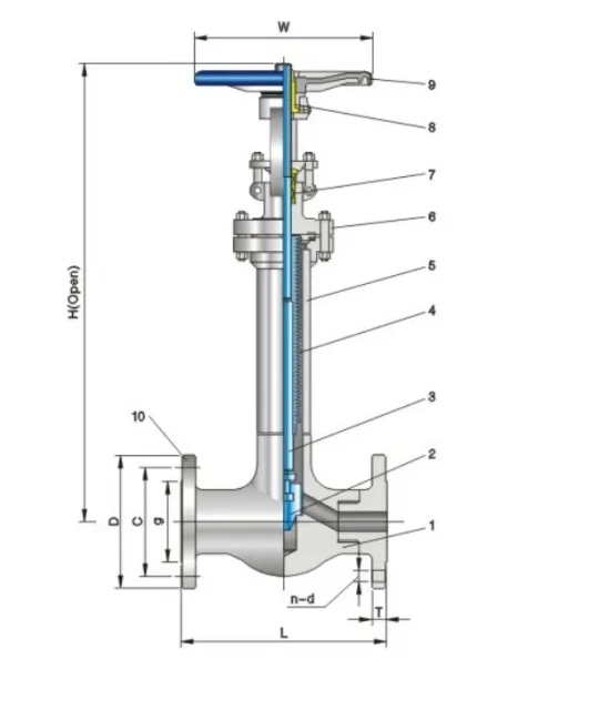 Structure and product views for Bellows globe valve Class150/300