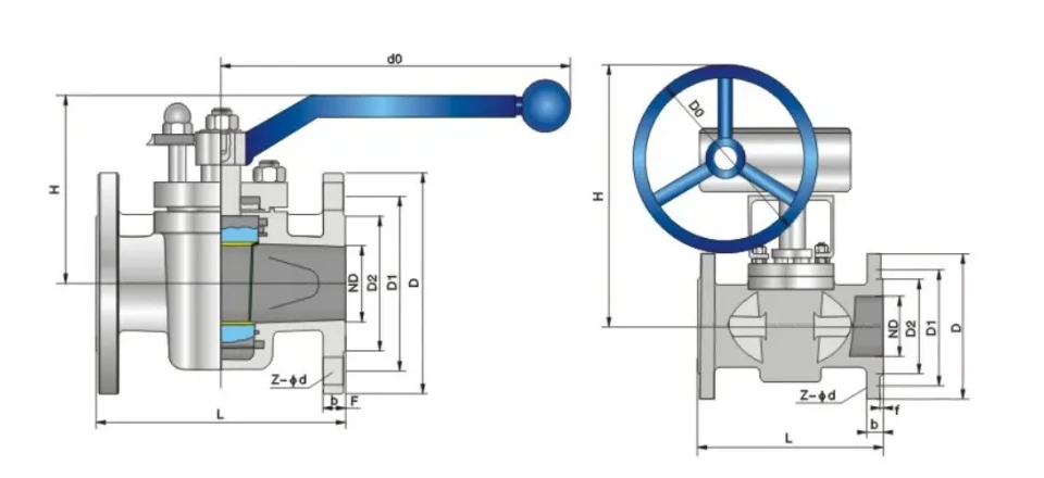 Structure and product views for Flange type sleeve plug valve