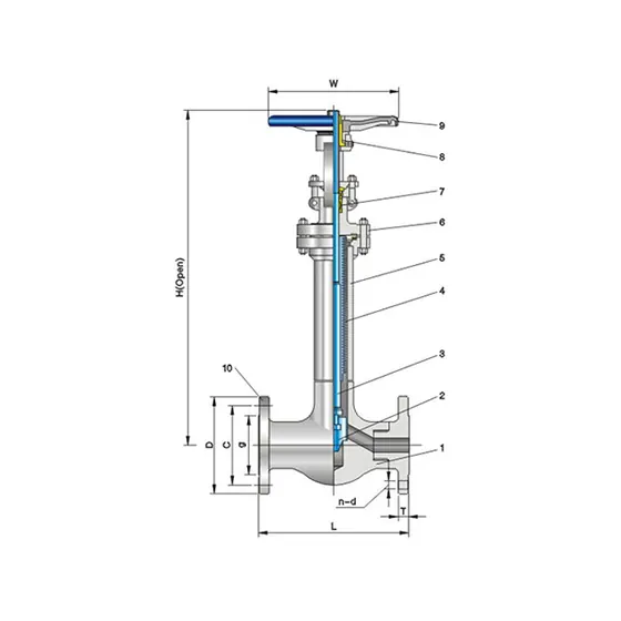 ZGV bellows globe-valve catalogue section showing the extended bonnet, bellows, stem and flanged flow body.