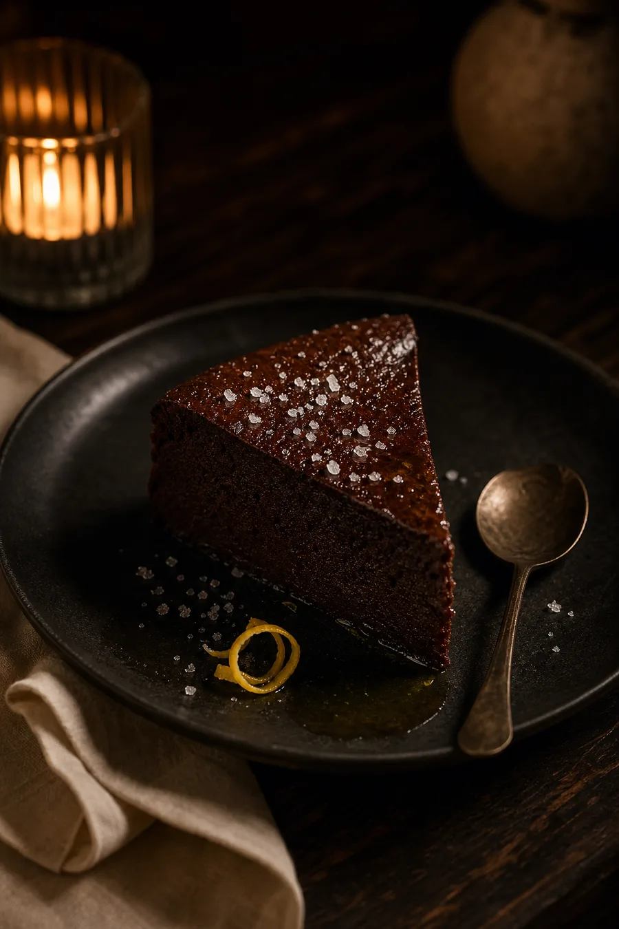 Torta al cioccolato fondente con sale marino