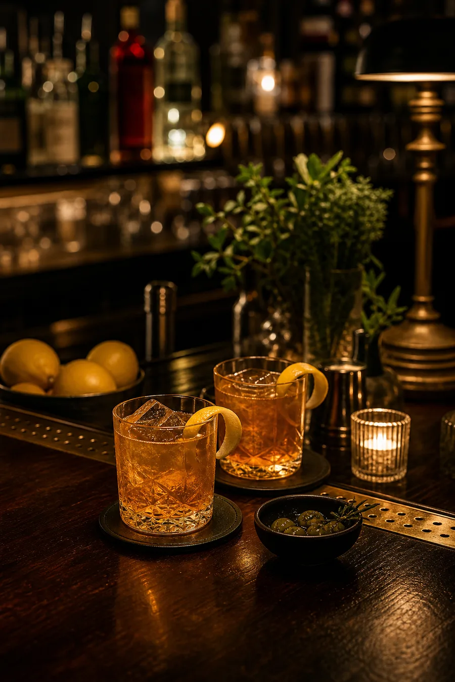 Cocktail agrumati serviti al banco bar