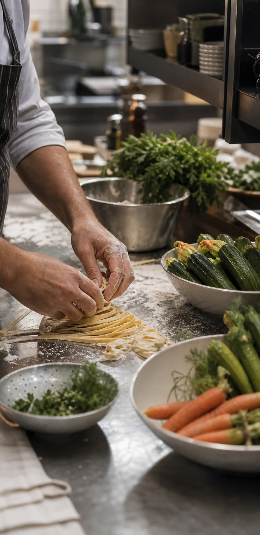 Pasta fresca preparata in cucina