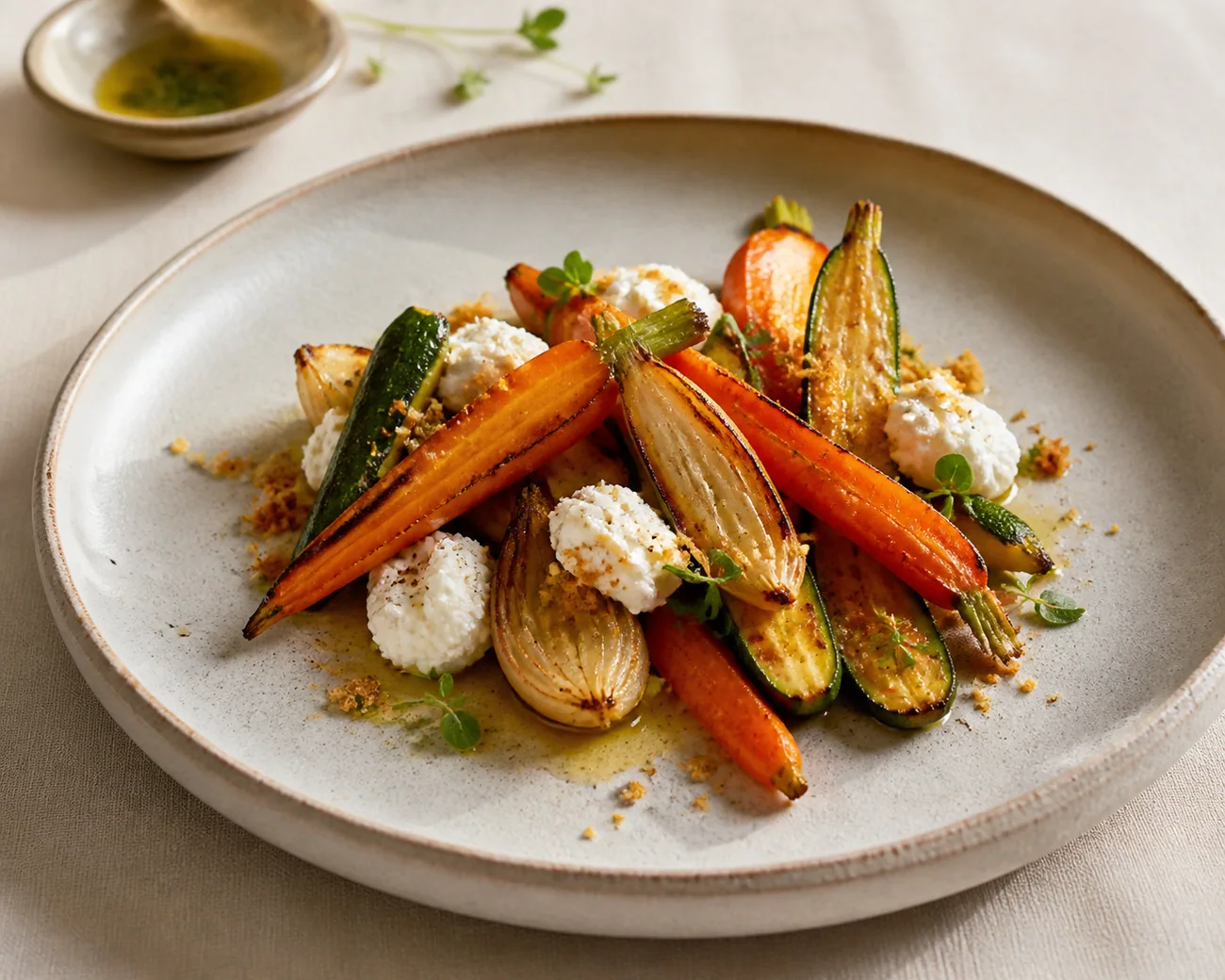 Verdure arrosto con ricotta